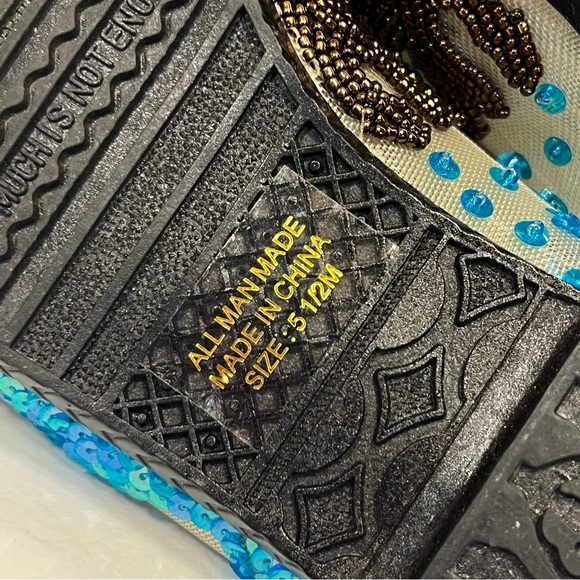 Beverly Feldman Beaded Sequin Shoes Seahorse Starfish Nautical Ocean Size 5.5 - Picture 10 of 13